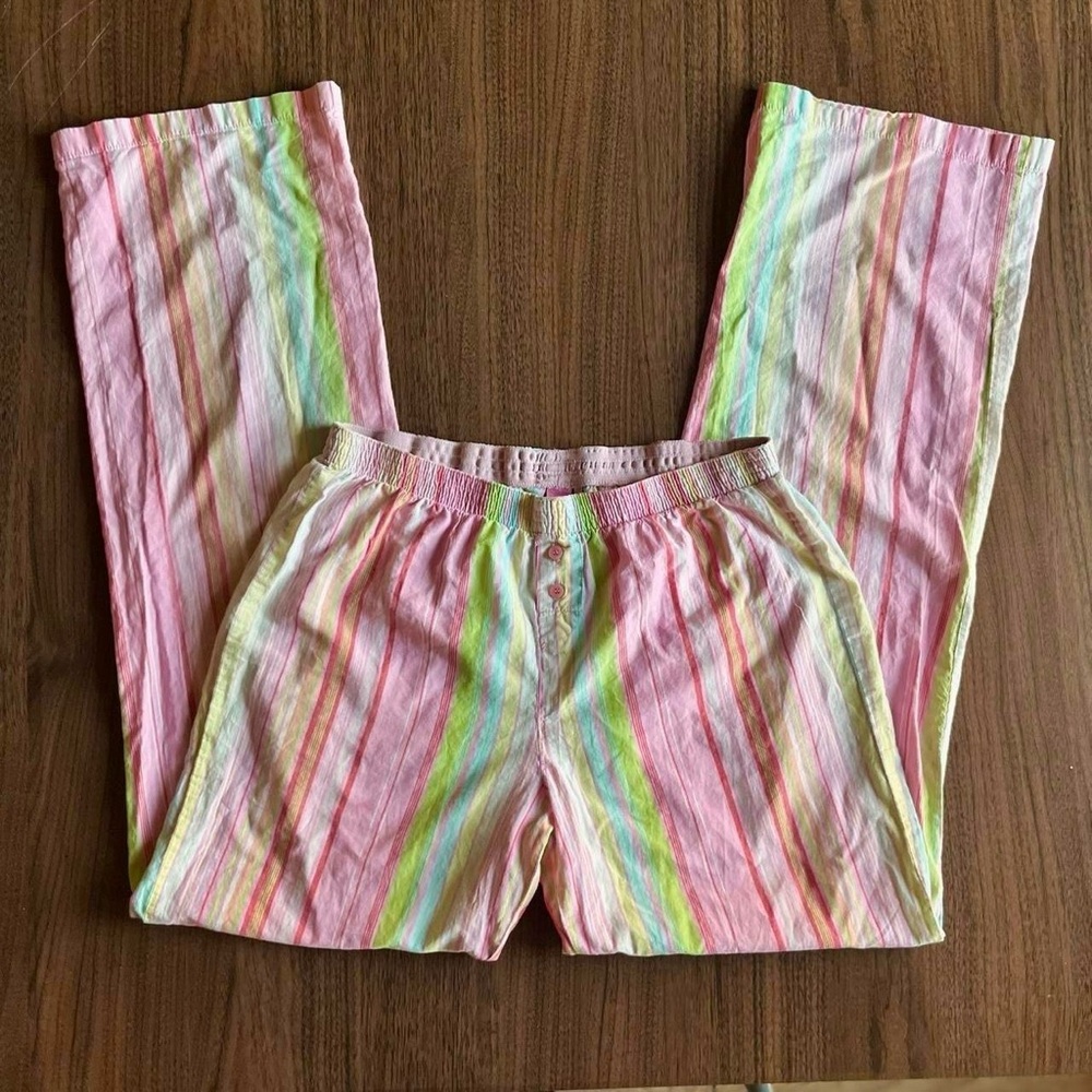 vintage victorias secret PINK striped pajama pants